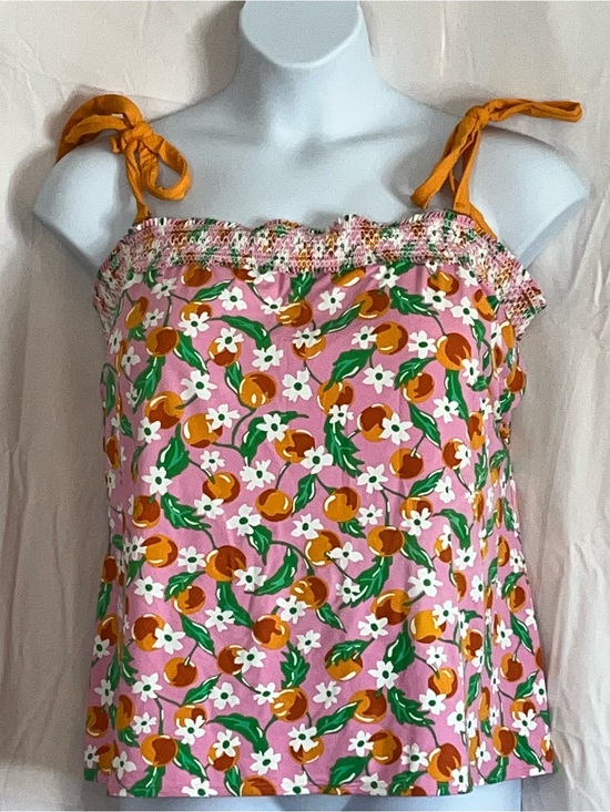 draper james x land’s end Other - Draper James Pink Floral-Orange Tie Shoulder Swim tankini top